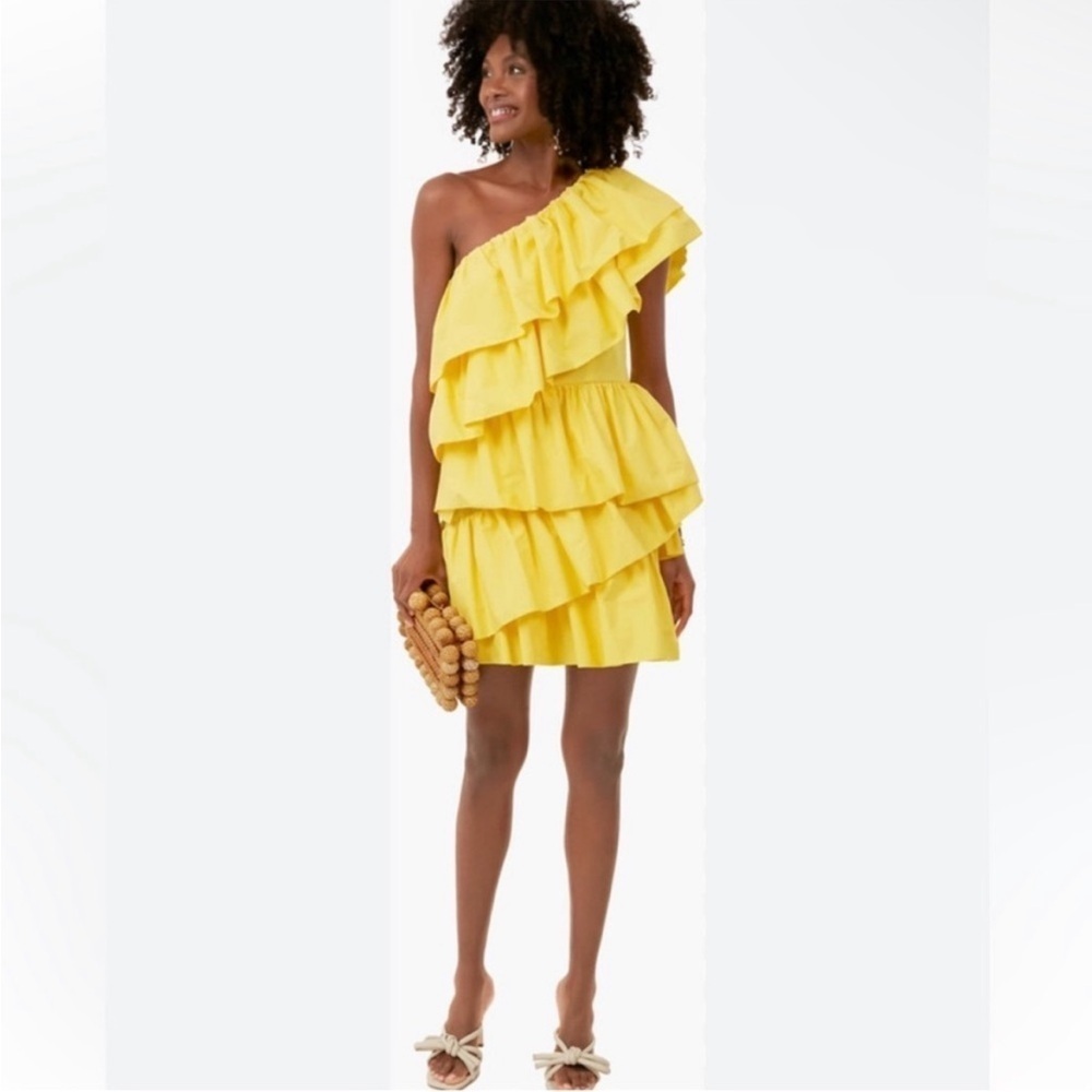 Tuckernuck Hyacinth‎ House Yellow Ruffle Sofie Mini Dress Size XL new with tags